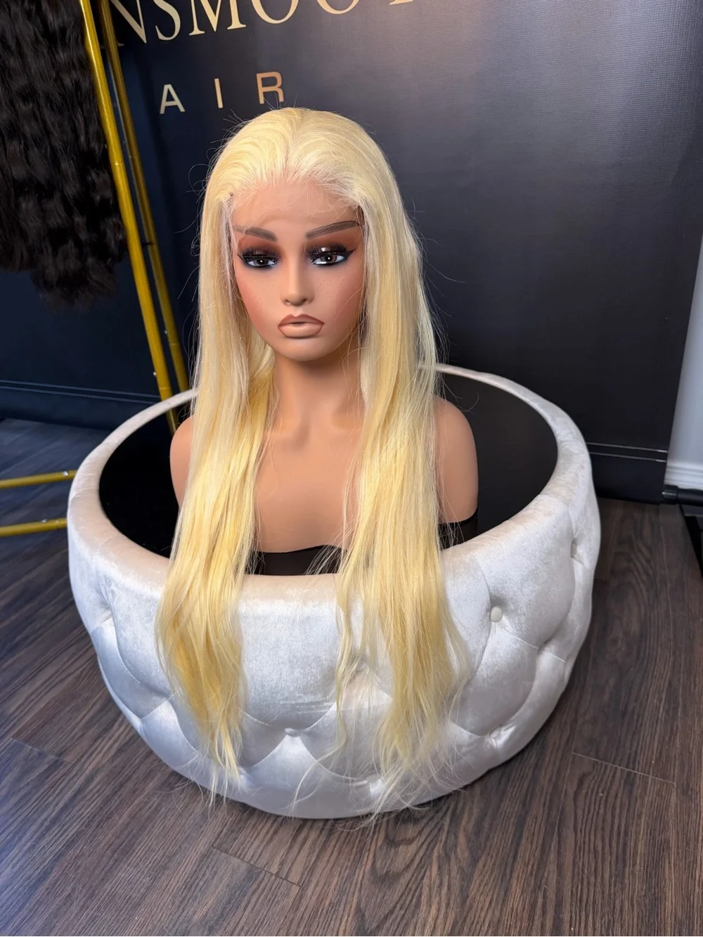 Blonde 5 by 5 26” Long Straight Wig - Women Hair Color blonde 613